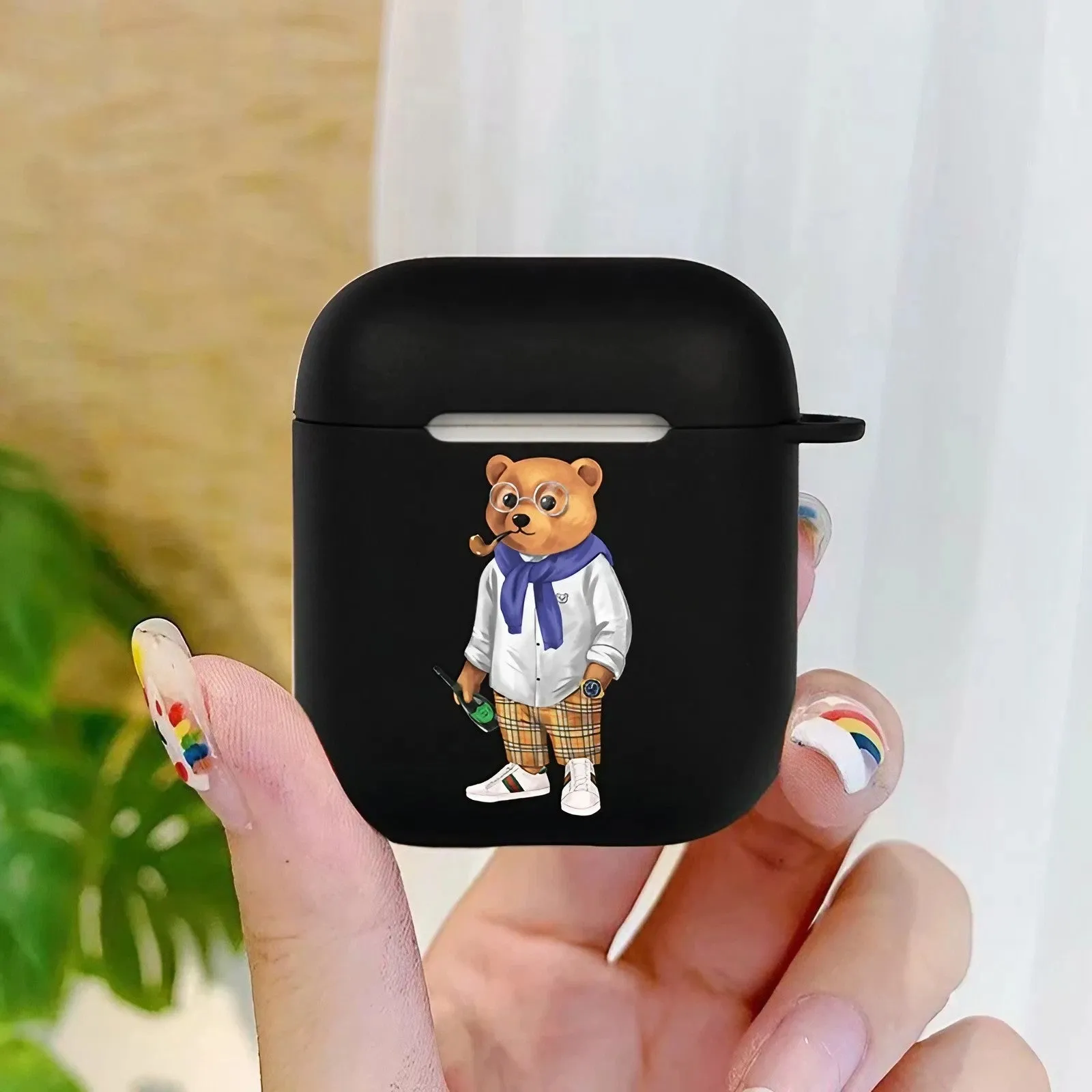 Bear AirPods Case Black Case