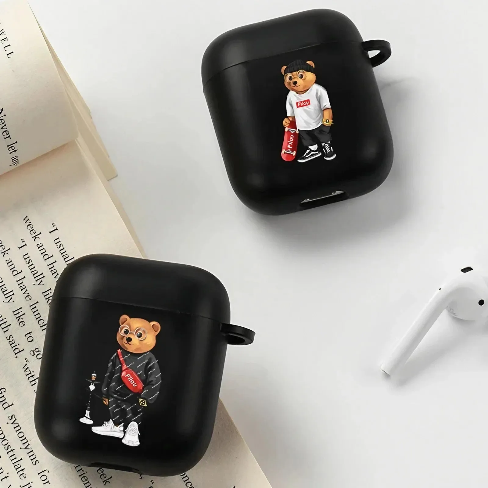 Bear AirPods Case Black Case