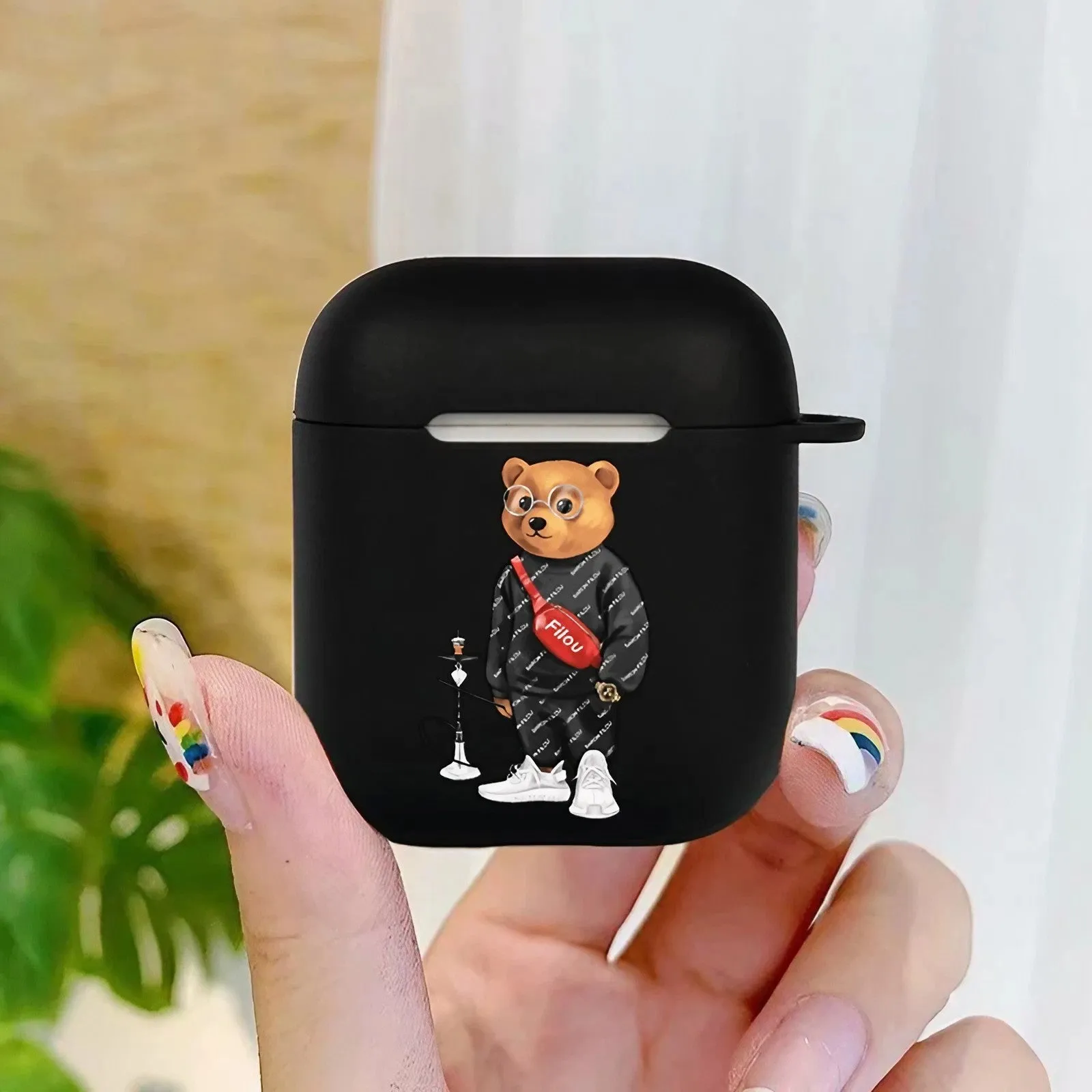 Bear AirPods Case Black Case