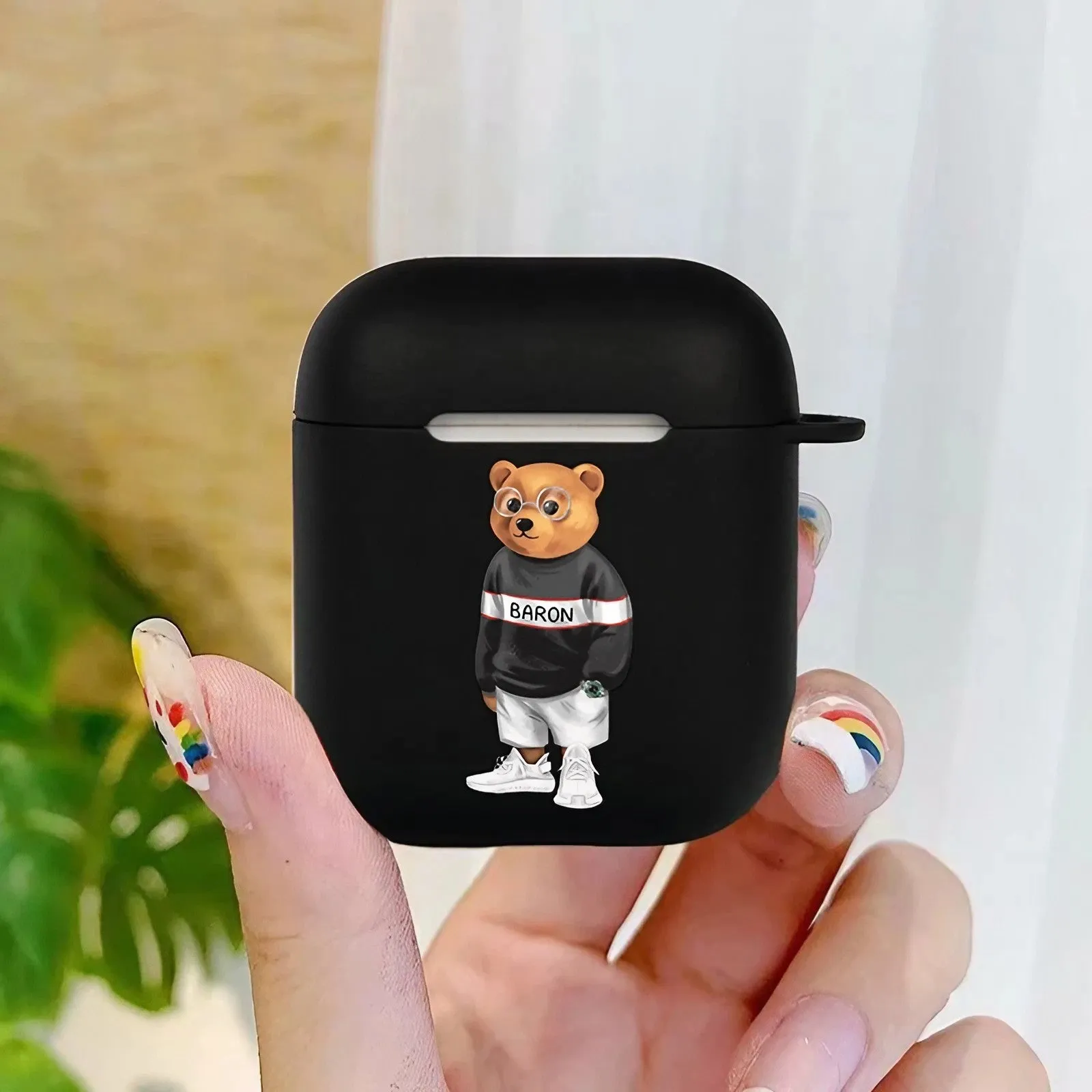 Bear AirPods Case Black Case