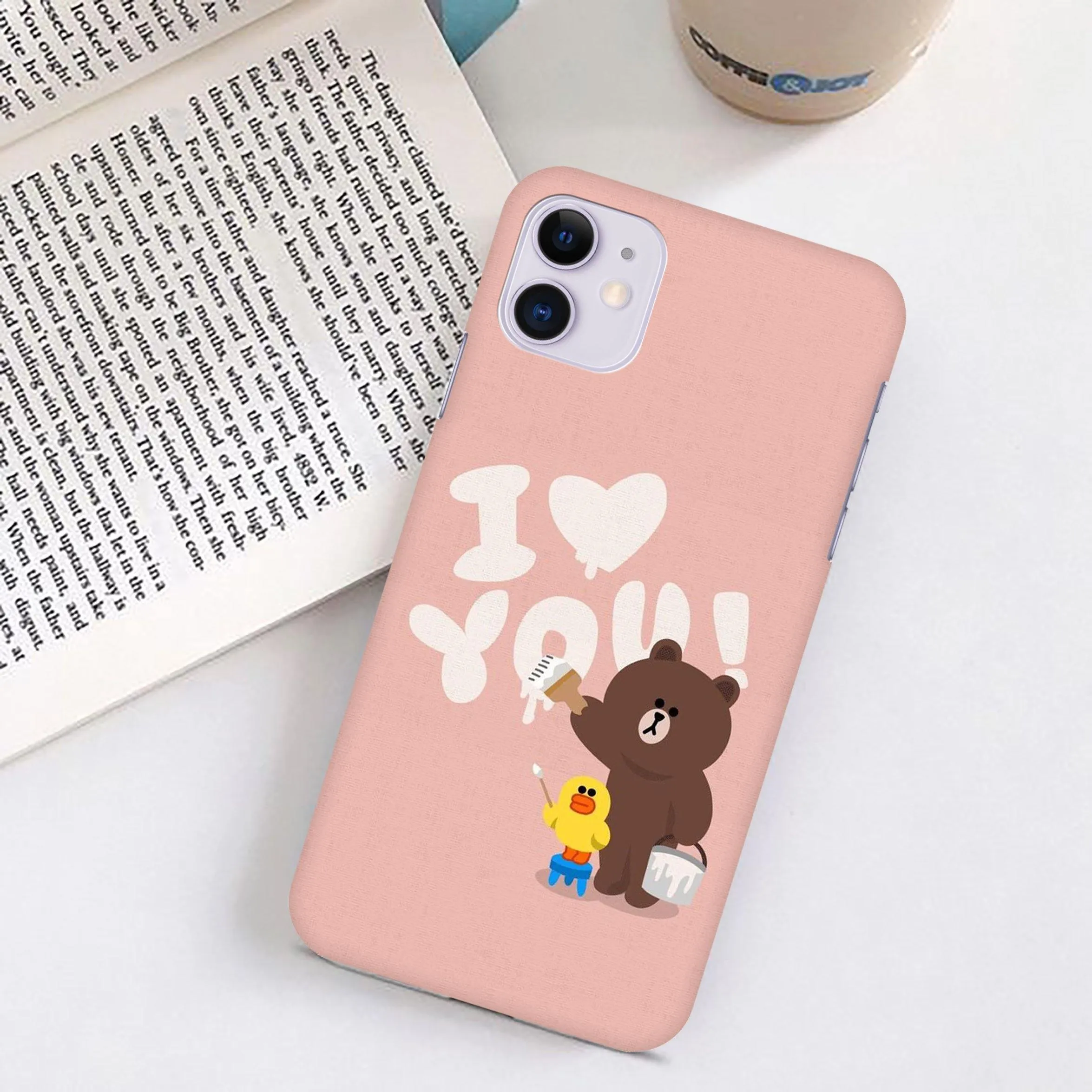 Bear Print Slim Matte Phone Case Cover