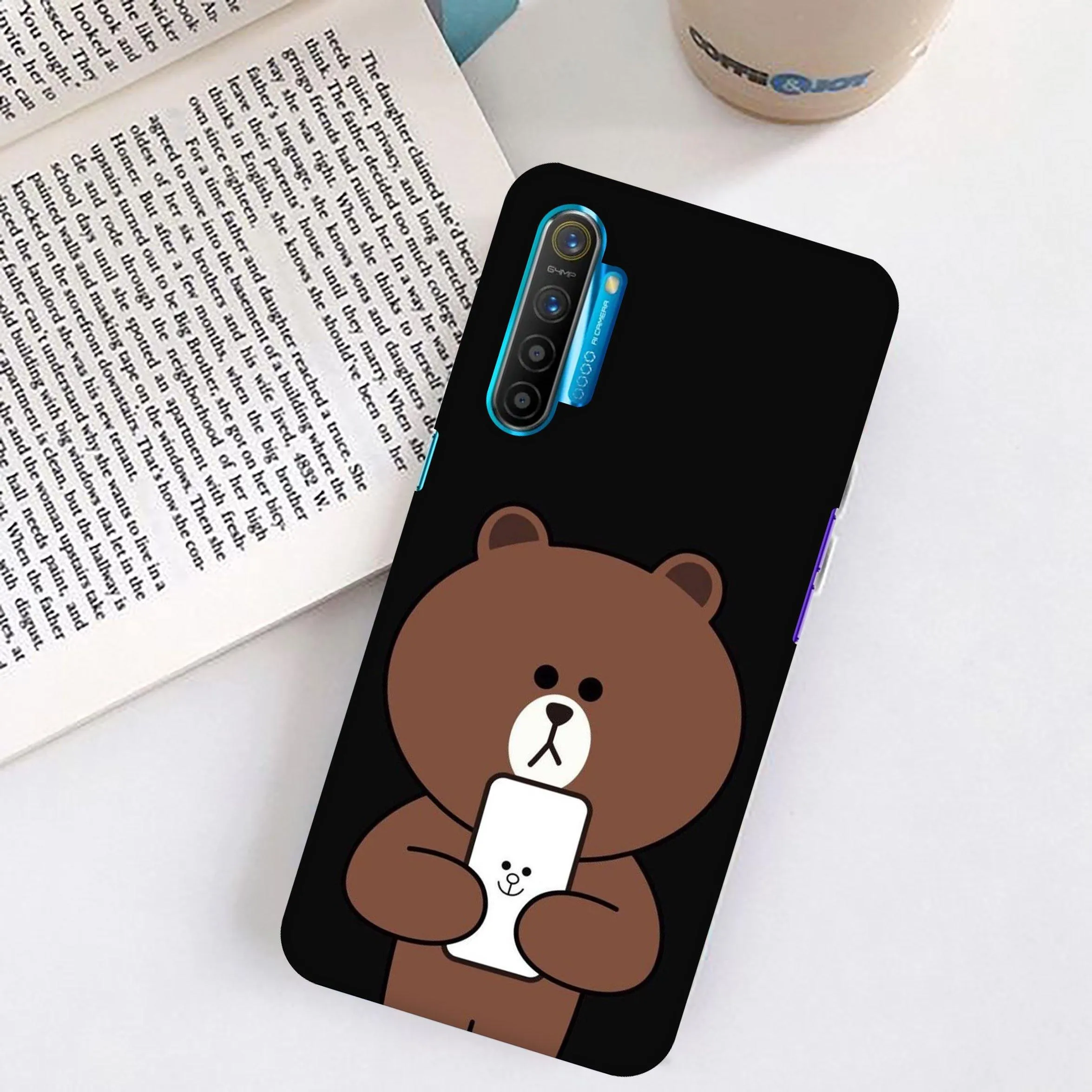 Bear Print Slim Matte Phone Case Cover