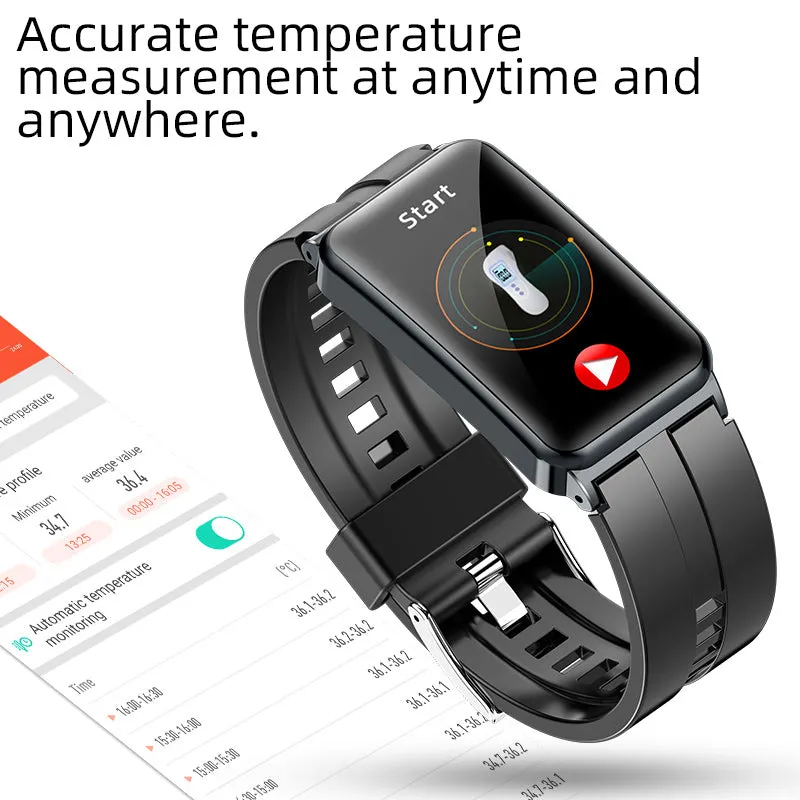 BEARSCOME BCEP01 ECG HRV Monitoring Smart Watch, SpO2/Sleep, Music, Waterproof,Message/Caller Receive, Female Caring