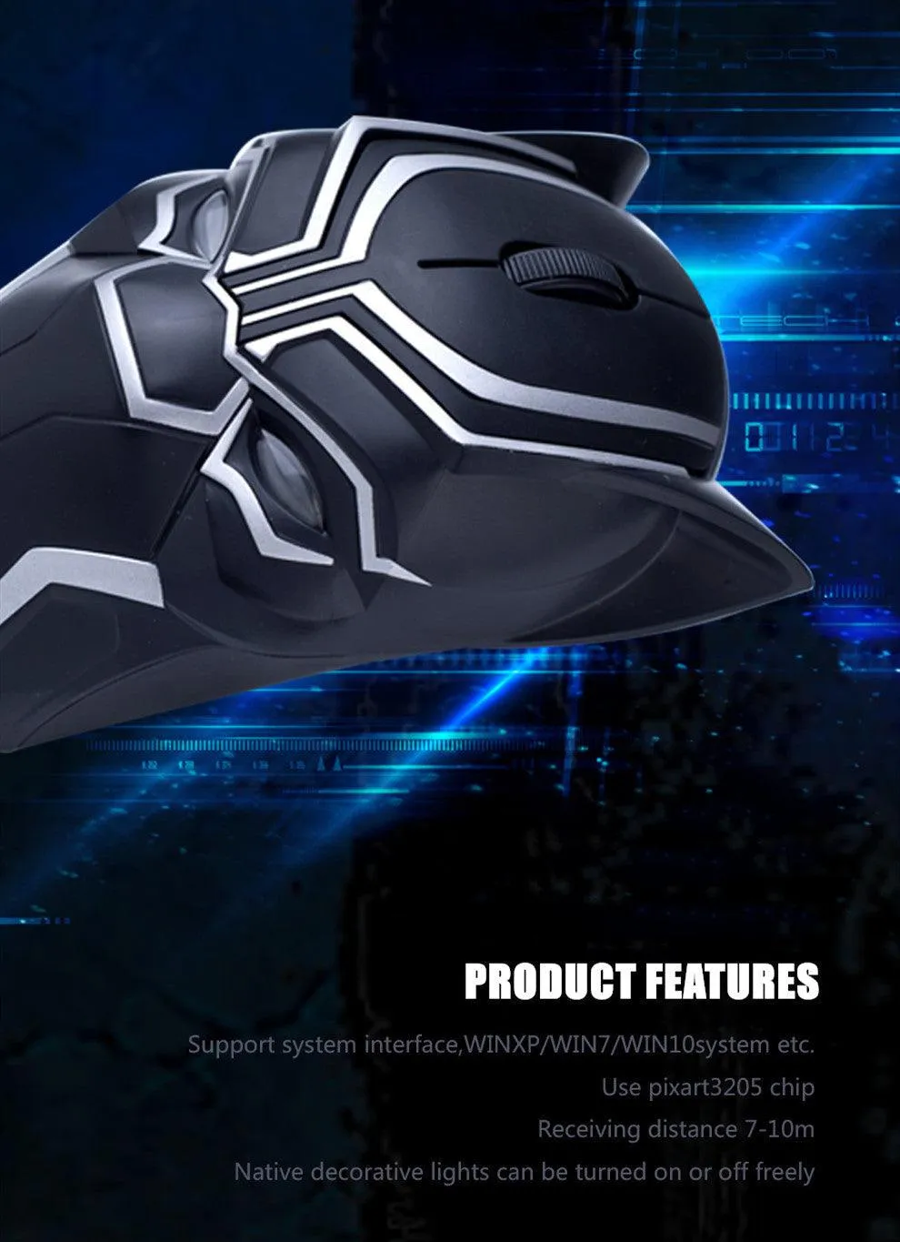 Black Panther Wireless USB Mouse