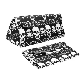 Black White Skuls Custom Foldable Glasses Case