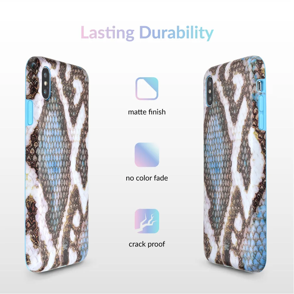 Blue Snakeskin iPhone Case