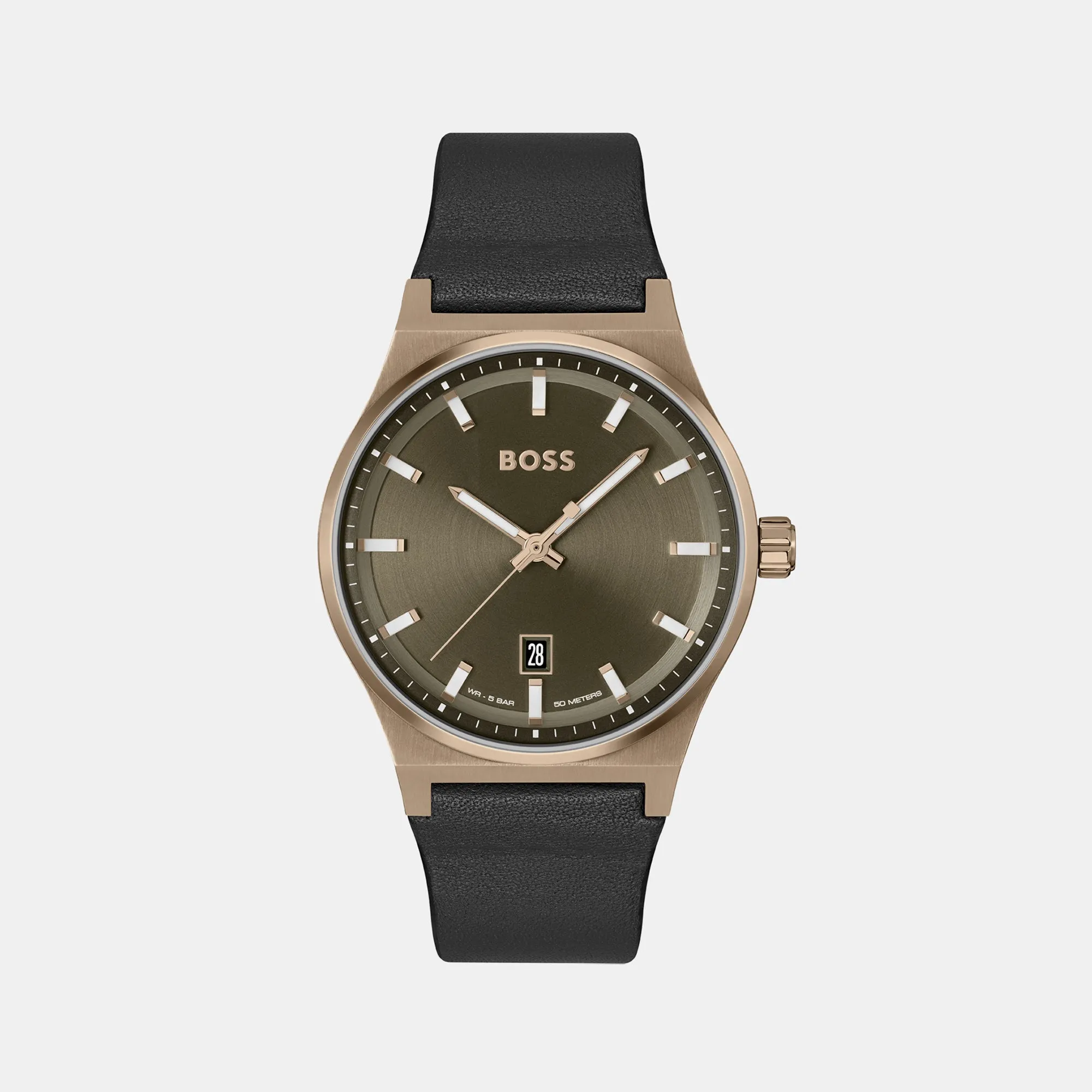 Candor Men's Green Analog Leather Watch 1514080