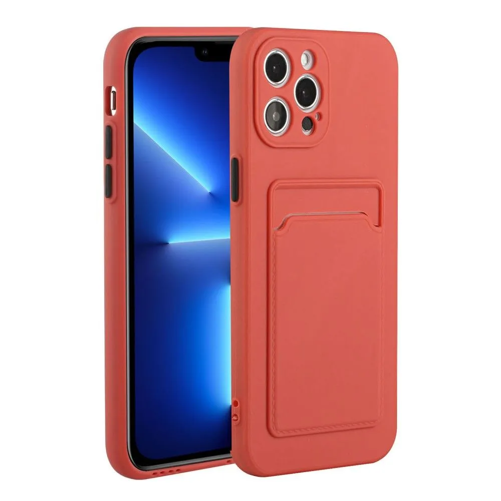 Card holder cover for iPhone 13 Pro Max - Coral