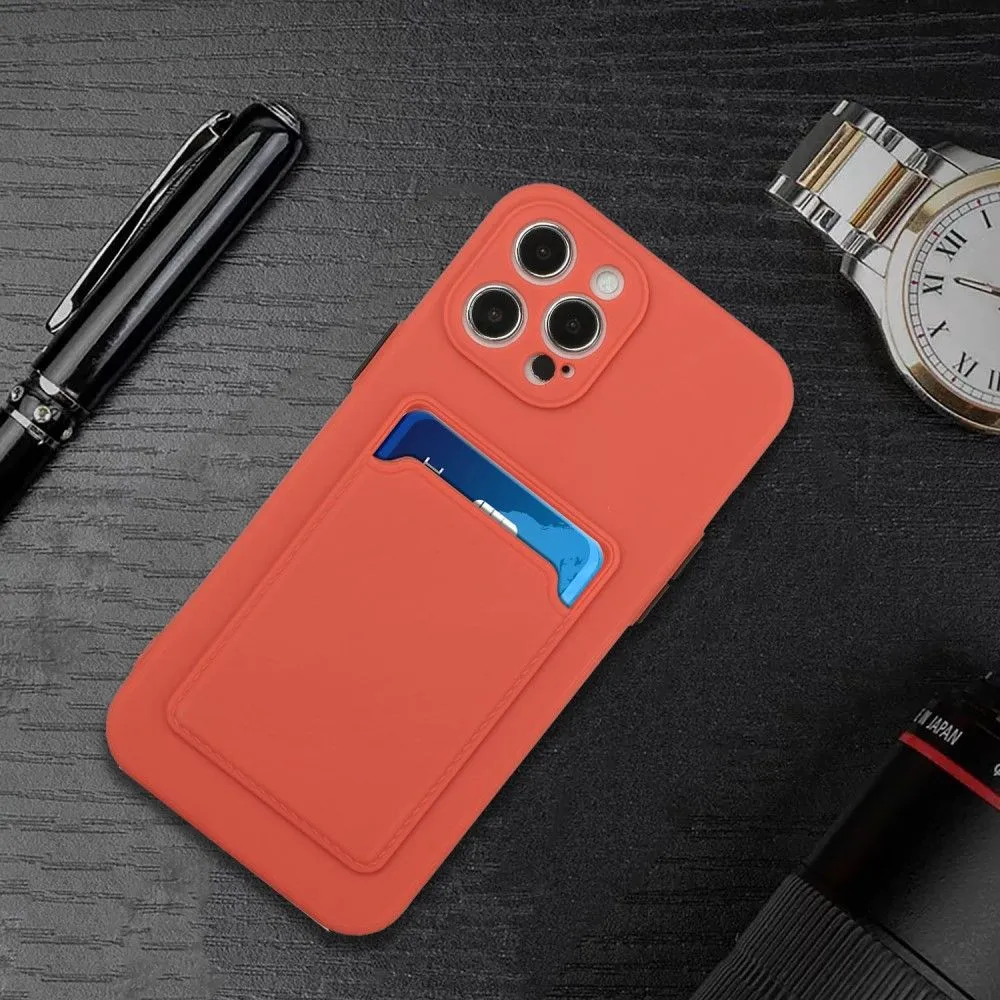 Card holder cover for iPhone 13 Pro Max - Coral