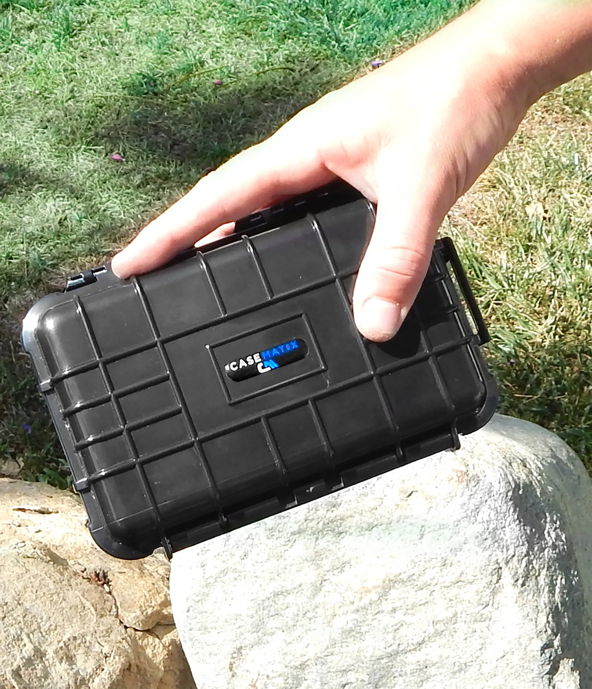 CASEMATIX 7.4" Waterproof Hard Travel Case with Customizable Foam - Fits Accessories up to 6.3" x 3.75" x 1.25"