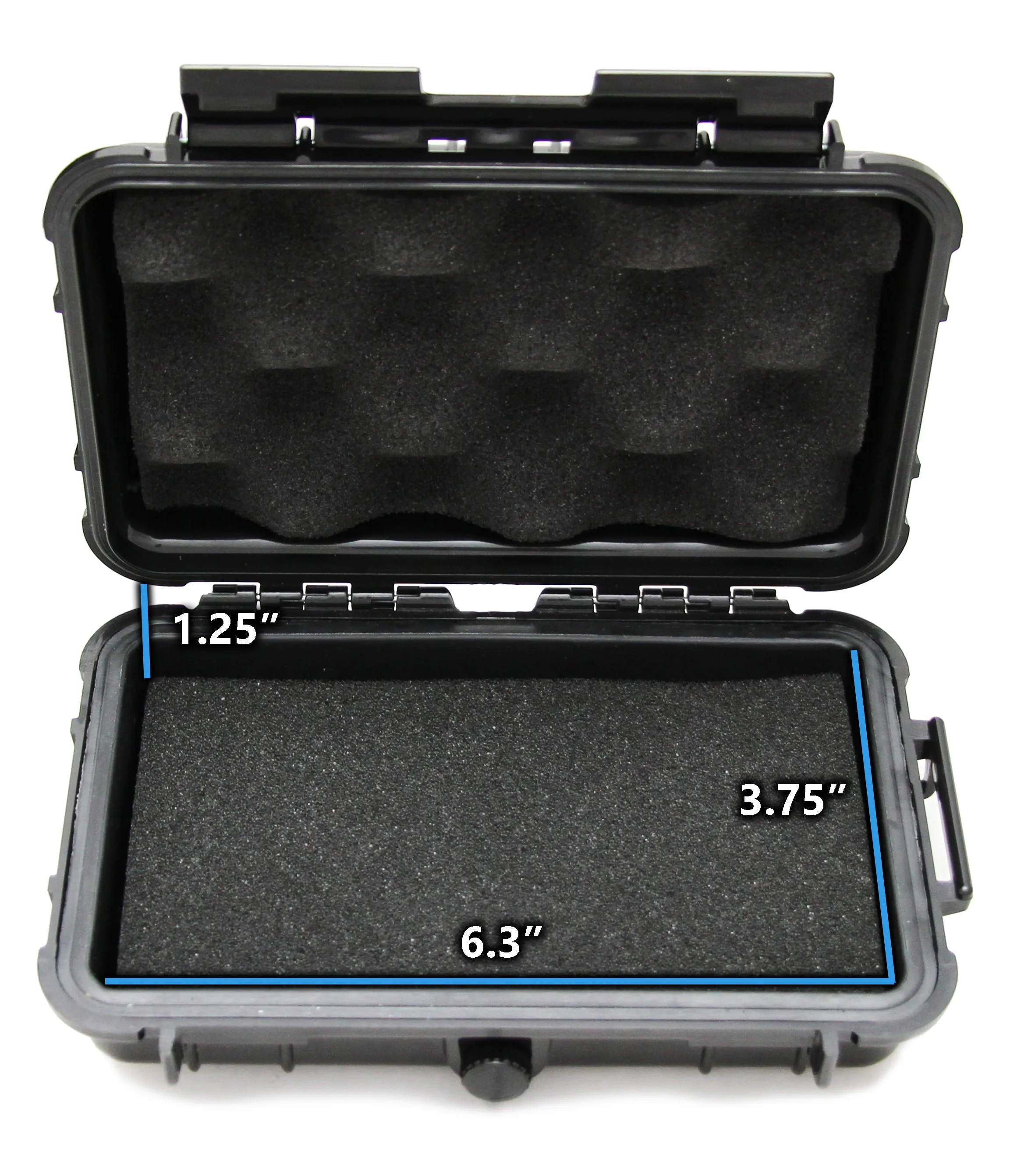 CASEMATIX 7.4" Waterproof Hard Travel Case with Customizable Foam - Fits Accessories up to 6.3" x 3.75" x 1.25"