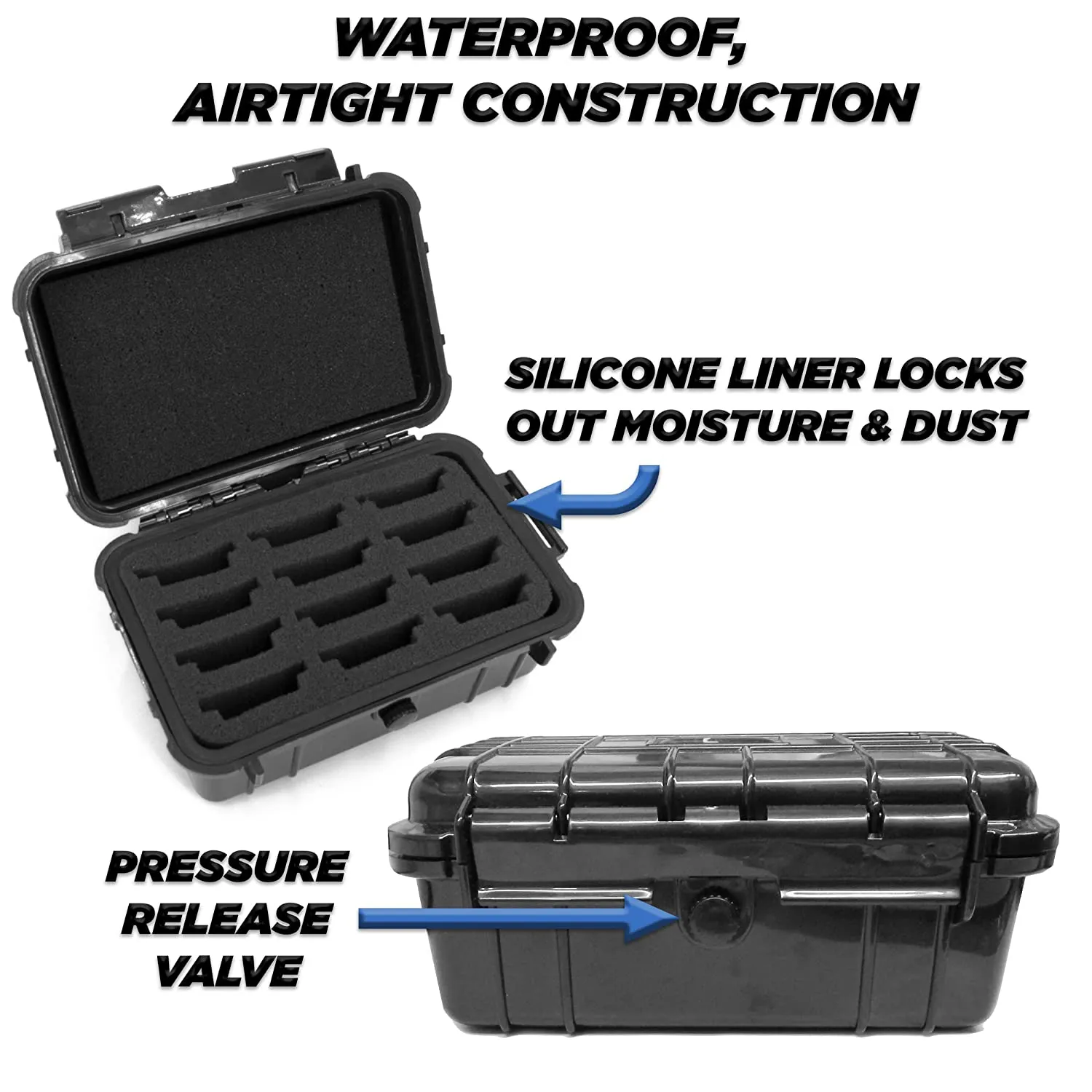 CASEMATIX Protective Clipper Blade Holder for 12 Blades - Waterproof Clipper Blade Storage Case with Custom Barber Blade Holder Foam Interior