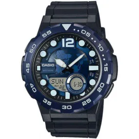 Casio AEQ-100W-2A Black Resin Strap Watch for Men