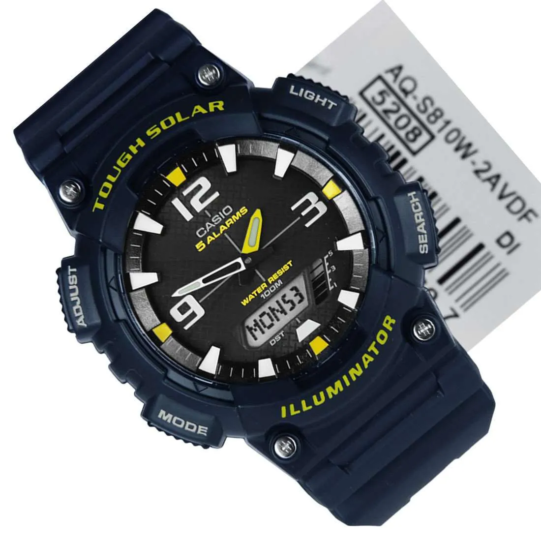 Casio AQ-S810W-2A Blue Solar Powered Watch for Men