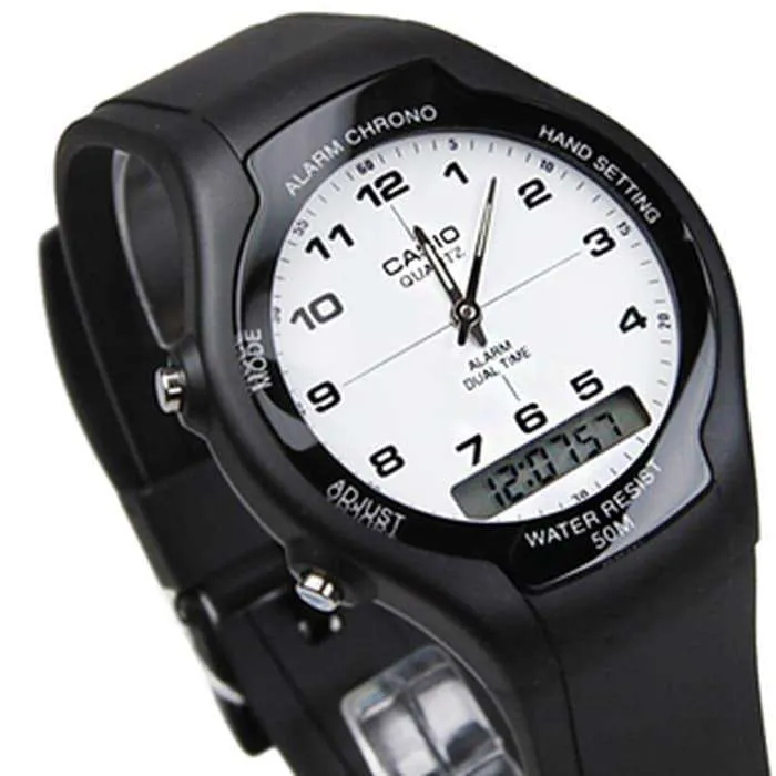 Casio AW-90H-7BVDF Black Resin Watch for Men and Women