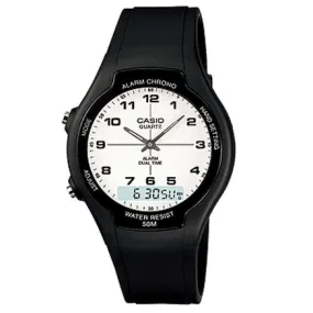 Casio AW-90H-7BVDF Black Resin Watch for Men and Women