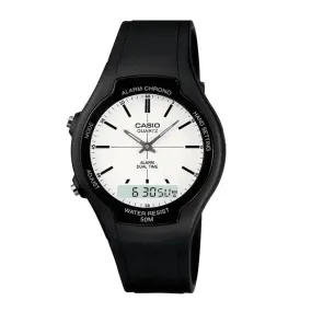 Casio AW-90H-7EVDF Black Resin Watch for Men and Women