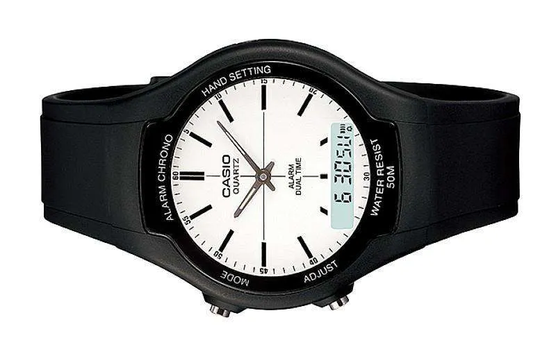 Casio AW-90H-7EVDF Black Resin Watch for Men and Women