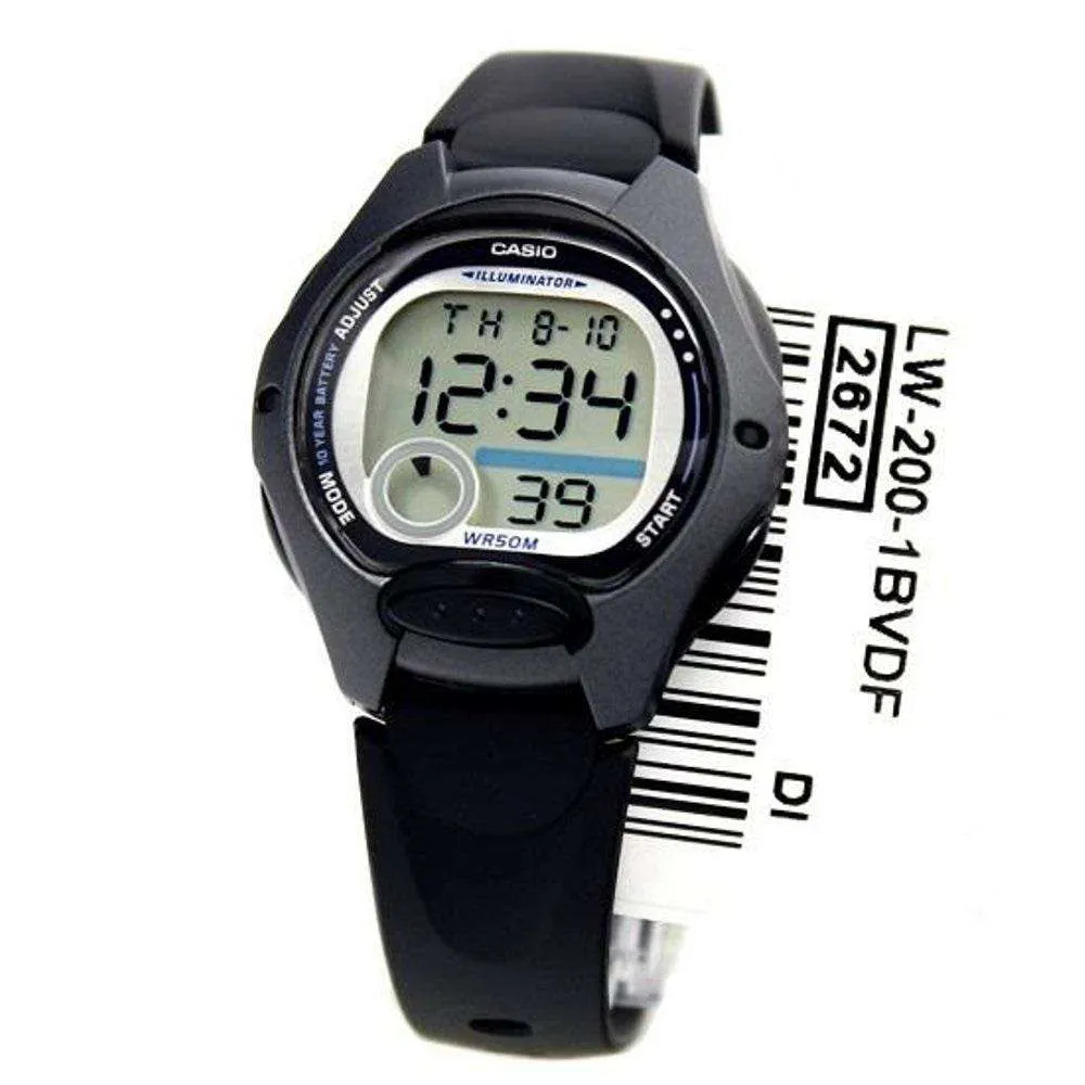 Casio LW-200-1B Black Resin Strap Watch for Women