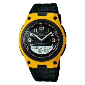 Casio Standard AW-80-9B Black/Yellow Resin Strap Watch for Men