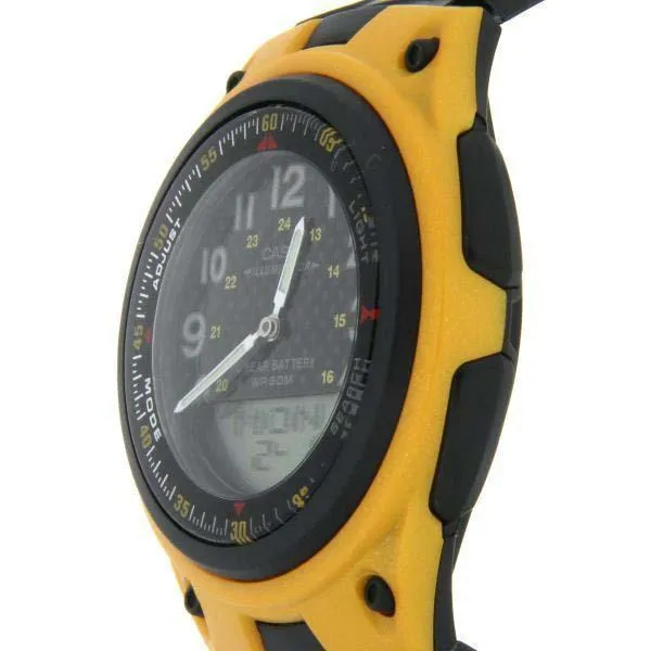 Casio Standard AW-80-9B Black/Yellow Resin Strap Watch for Men