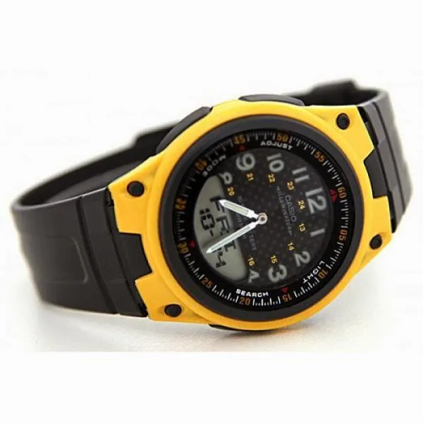 Casio Standard AW-80-9B Black/Yellow Resin Strap Watch for Men