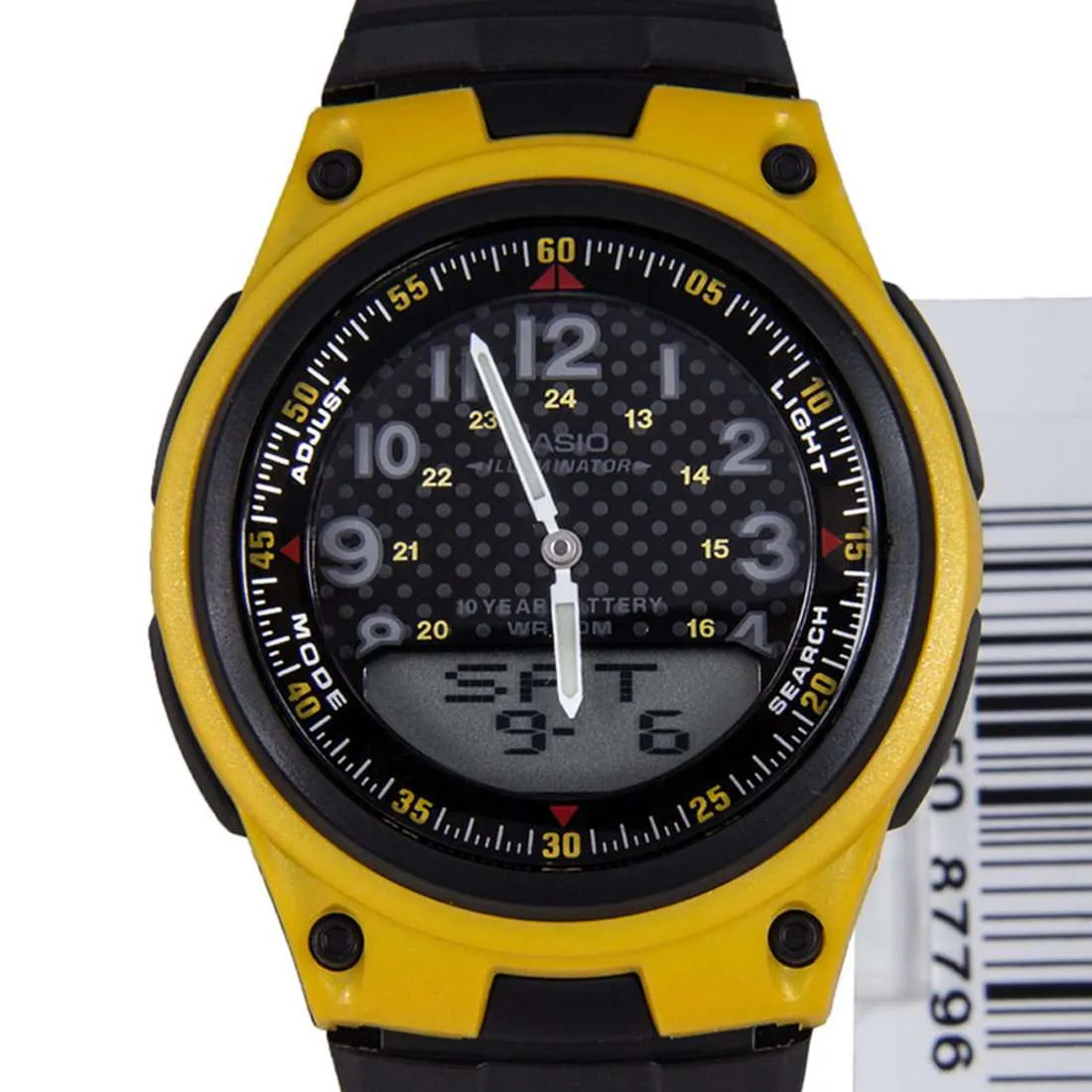 Casio Standard AW-80-9B Black/Yellow Resin Strap Watch for Men