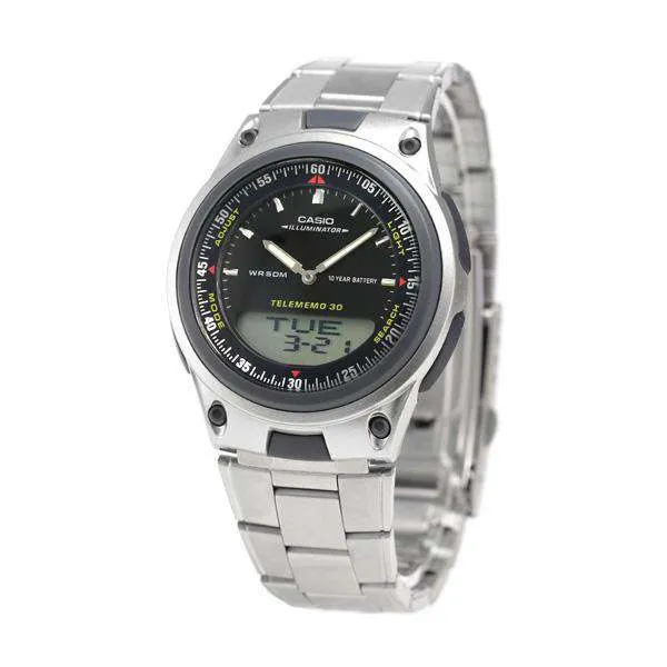 Casio Standard Men's Silver Stainless Steel Strap Watch- AW-80D-1AVDF