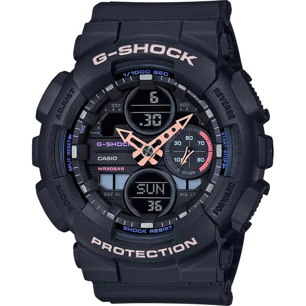 Casio Women's Quartz Watch - G-Shock World Time Black Resin Strap | GMAS140-1A