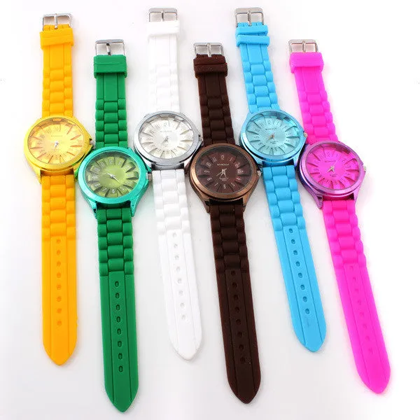 Casual Watch Womage Unisex SunFlower Sports Watches Silicone Strap Ladies Quartz watches Analog Wristwatches