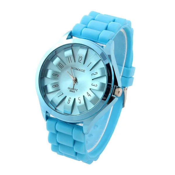 Casual Watch Womage Unisex SunFlower Sports Watches Silicone Strap Ladies Quartz watches Analog Wristwatches