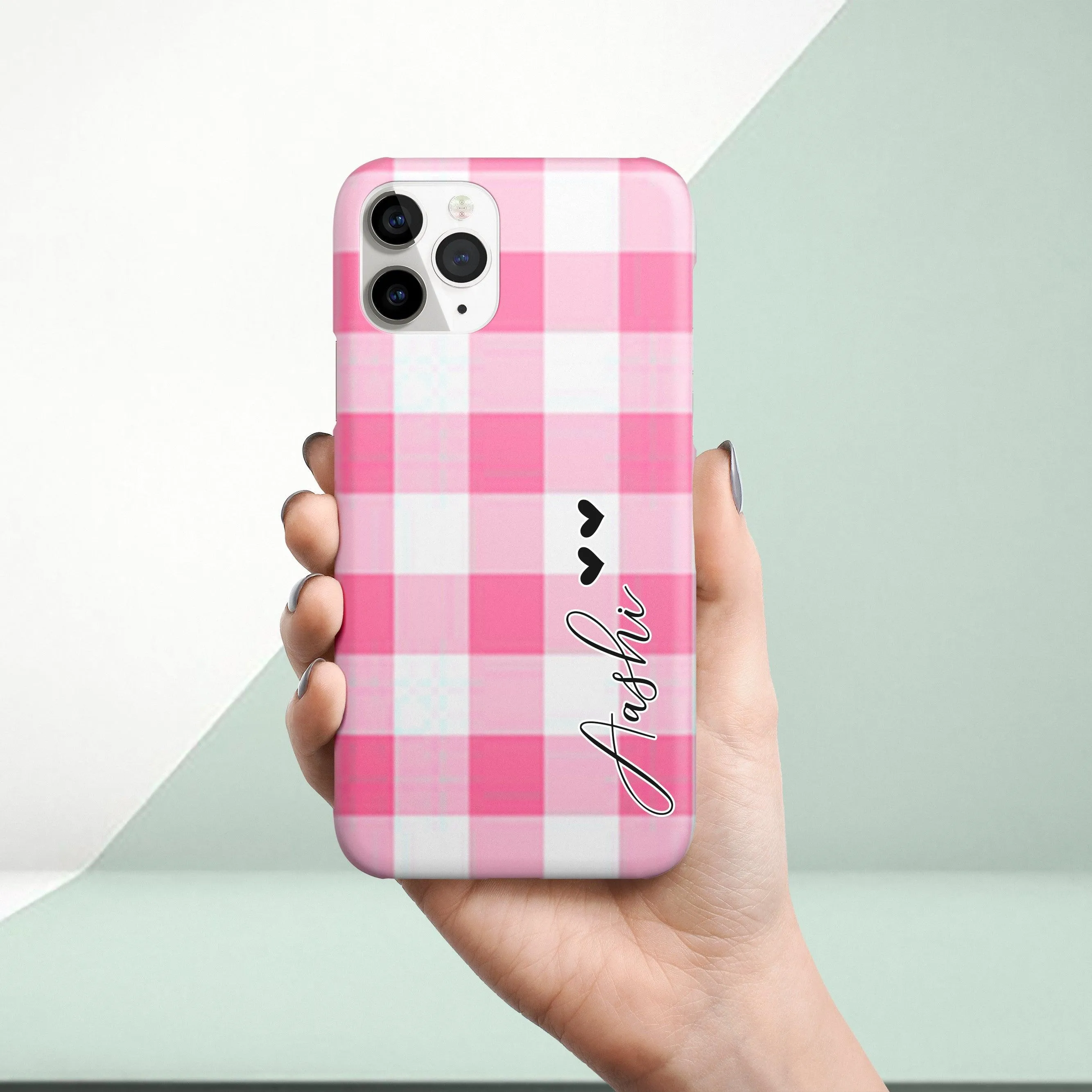 Check Print Hard Slim Matte Phone Case Cover