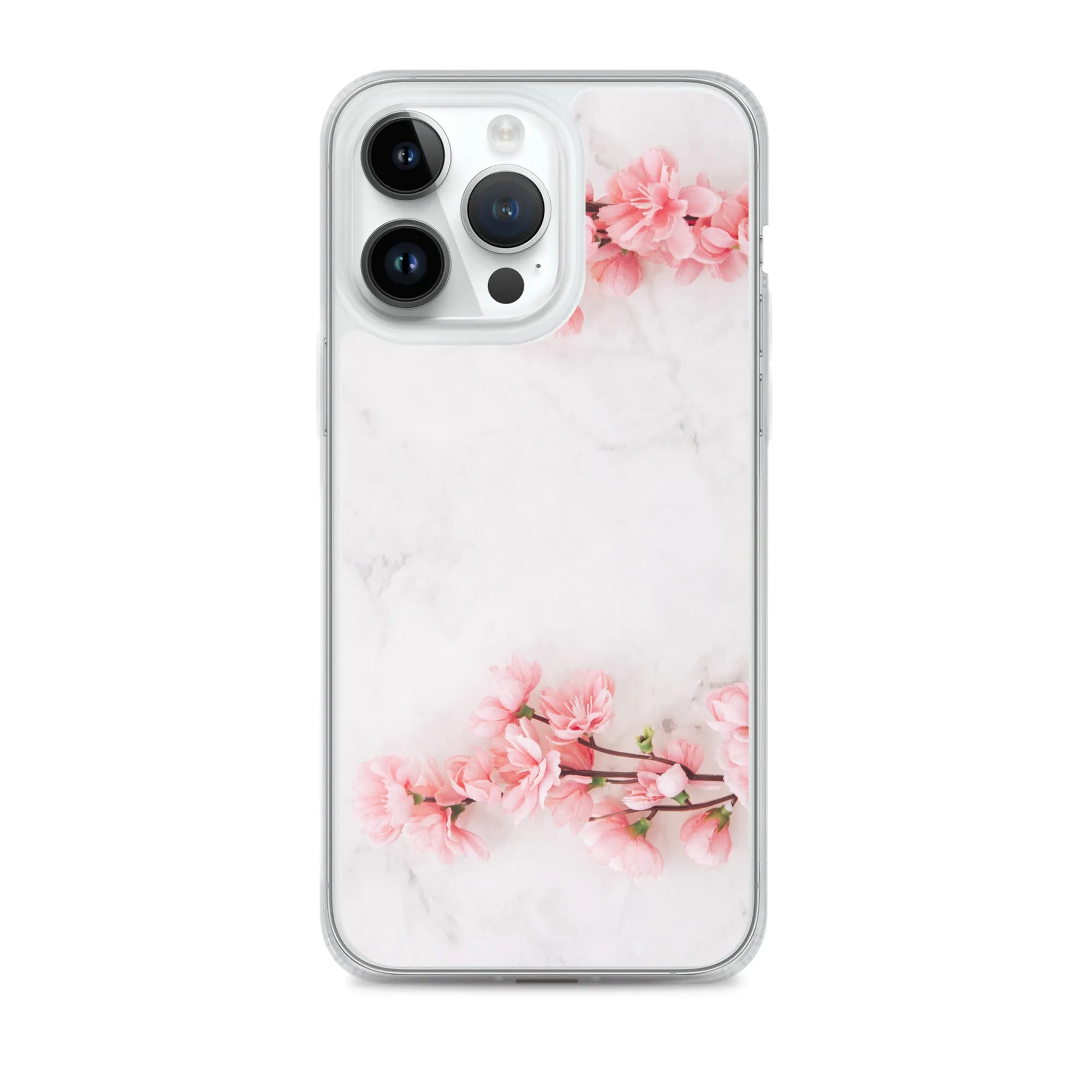 Cherry Blossom iPhone 14 13 12 Pro Max Case Pink, White Marble Flower iPhone Rose Cute Case Gift iPhone 11 Mini SE 2020 XS XR X 7 Plus 8