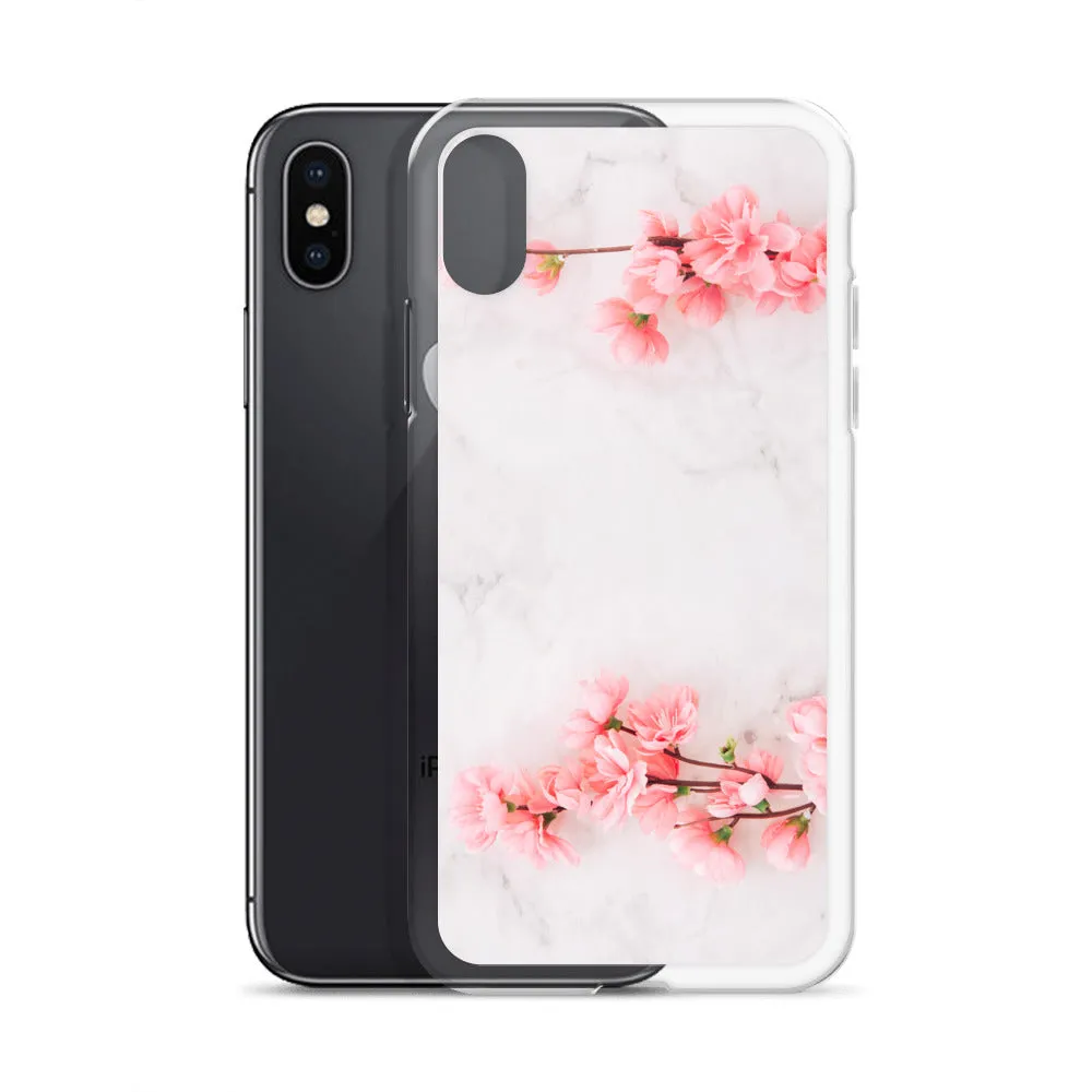 Cherry Blossom iPhone 14 13 12 Pro Max Case Pink, White Marble Flower iPhone Rose Cute Case Gift iPhone 11 Mini SE 2020 XS XR X 7 Plus 8