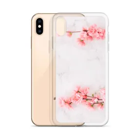 Cherry Blossom iPhone 14 13 12 Pro Max Case Pink, White Marble Flower iPhone Rose Cute Case Gift iPhone 11 Mini SE 2020 XS XR X 7 Plus 8