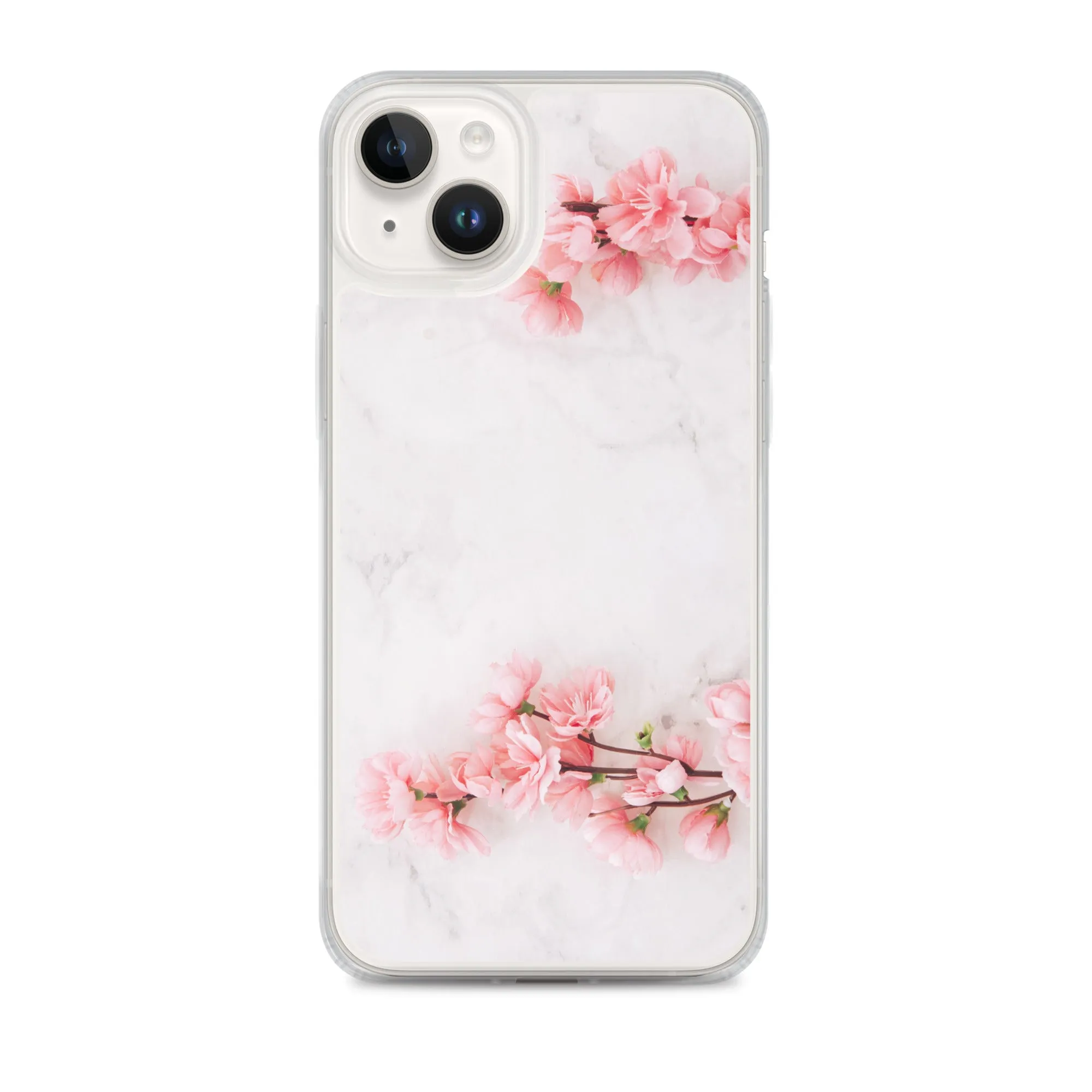 Cherry Blossom iPhone 14 13 12 Pro Max Case Pink, White Marble Flower iPhone Rose Cute Case Gift iPhone 11 Mini SE 2020 XS XR X 7 Plus 8