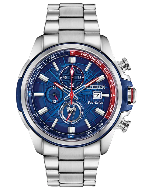 Citizen Spider-Man Eco-Drive Blue Dial Watch CA0429-53W