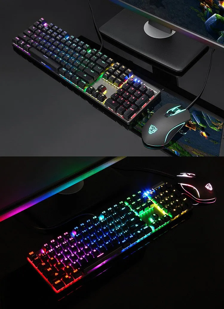 CK888 RGB Backlight Mechanical Gaming Keyboard   Mouse  Game Keyboard Mouse Set with 1.8M Cable for Computer Pro Gamer