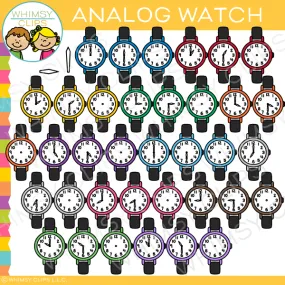 Colorful Analog Watch Clip Art