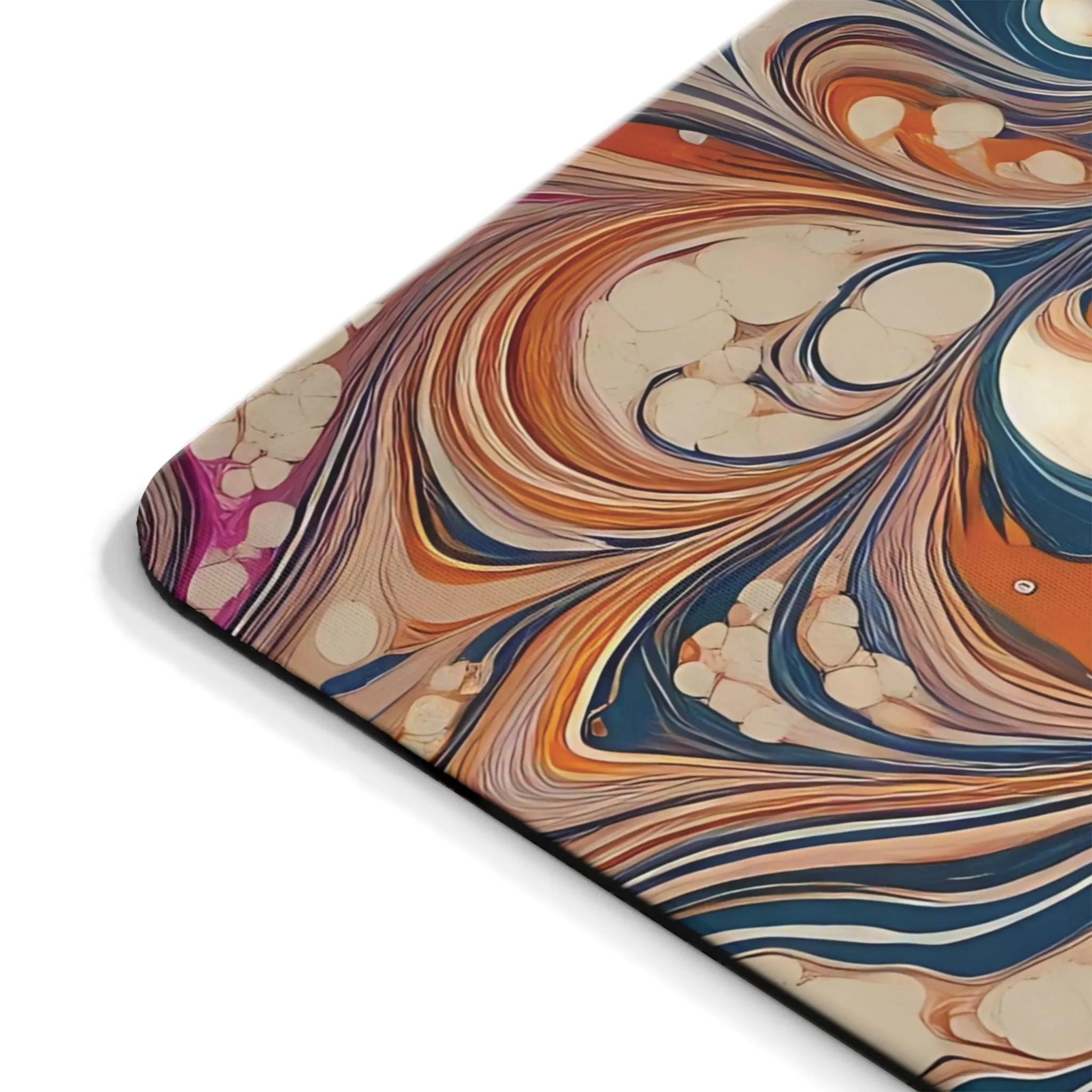 Colourful tulip patterned marbling art Mouse Pad (EU)