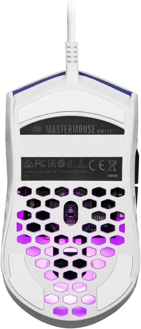 Cooler Master MM-711-WWOL2 Gaming Mouse, Glossy White