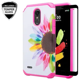 Coolpad Illumina Case,Legacy Go Case, [Include Temper Glass Screen Protector] Slim Hybrid Dual Layer [Shock Resistant] Case for Illumina/Legacy Go - Vivid Sunflower