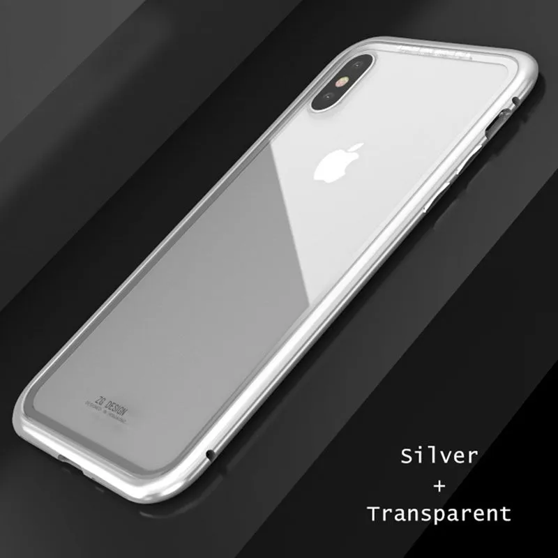 COOLTODAY Luxury Magnetic Adsorption Case Tempered Glass Metal Case For iPhone X 8 7 6s Ultra Thin Case For Iphone 7P 6P 8P