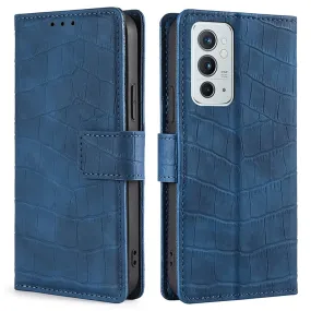 Crocodile textured leather case for OnePlus 9RT 5G - Blue