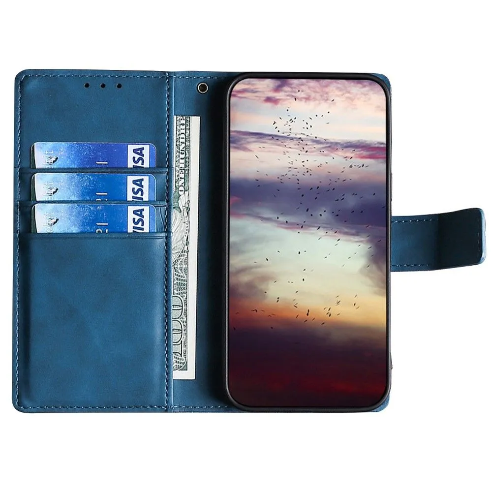 Crocodile textured leather case for OnePlus 9RT 5G - Blue