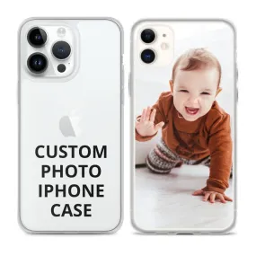 Custom iPhone 16 15 14 13 12 Pro Max Case, Personalized Photo Customized Print Cute Gift iPhone 11 Mini SE XS XR X 7 Plus 8 Cover