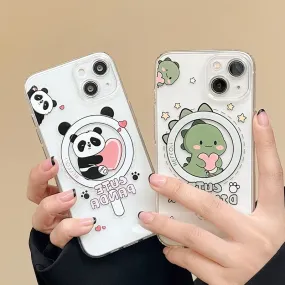 Cute Dinosaur Panda Magnetic Phone Case