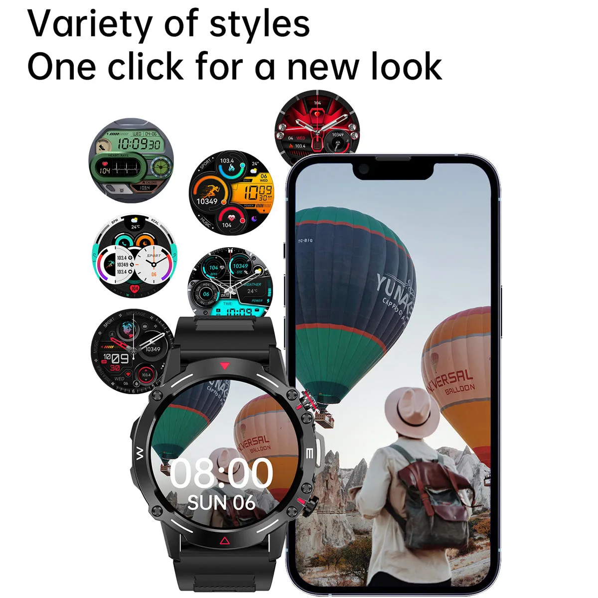 DaTeoy HK Rex Rugged SmartWatches ,1.43" Amoled HD Color Screen Life time 5-7 Days IP68 Waterproof Bluetooth Call Fitness Tracker Heart Rate Blood Oxygen Sleep Monitor