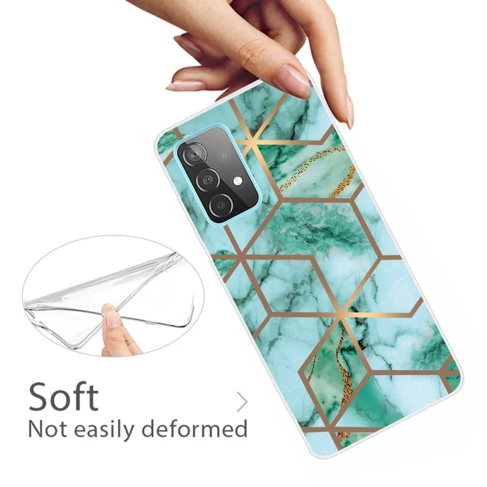 Deco Samsung Galaxy A73 case - Emerald Cube Pattern