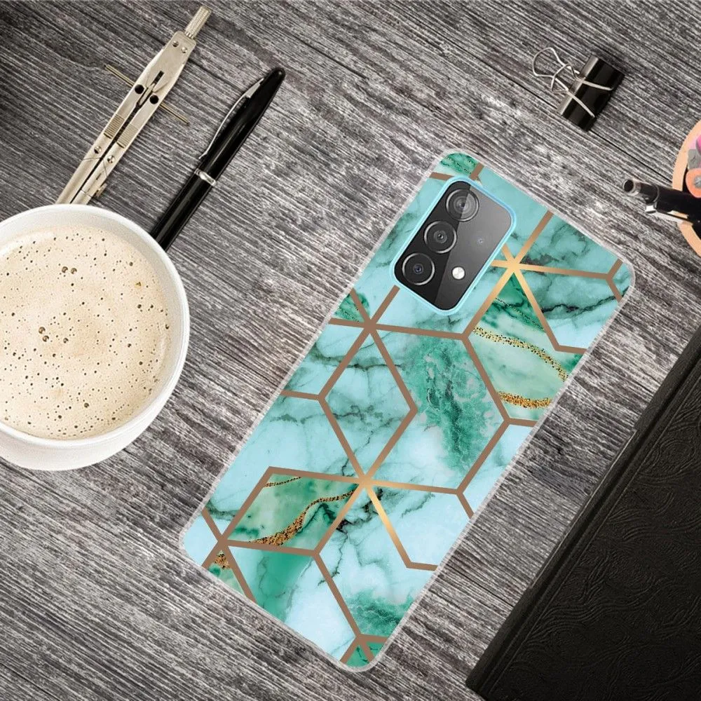 Deco Samsung Galaxy A73 case - Emerald Cube Pattern